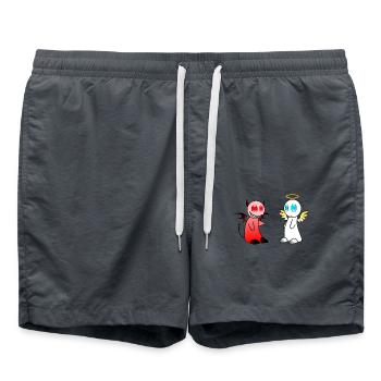 Motif Ange & Diable - Short de bain - charbon - Devant - AI Model Male 185 light (185cm)