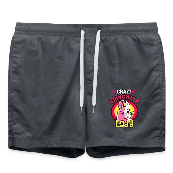Chinchilla Gift South America Rodent Pet - Swim Trunks - anthracite - Front - AI Model Male 185 light (185cm)