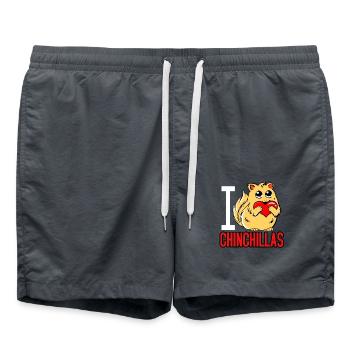 Chinchilla Gift South America Rodent Pet - Swim Trunks - anthracite - Front - AI Model Male 185 light (185cm)