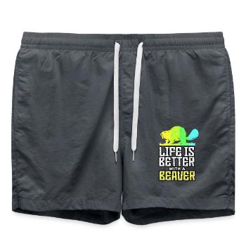 Biber - Badeshorts - Anthrazit - Vorne - AI Model Male 185 light (185cm)