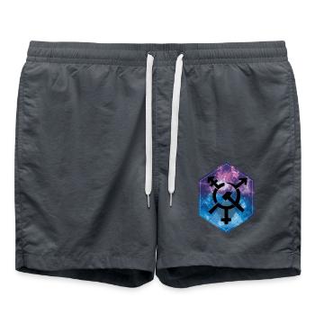 Communisme - Short de bain - charbon - Devant - AI Model Male 185 light (185cm)