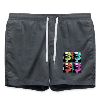 Communisme - Short de bain - charbon - Devant - AI Model Male 185 light (185cm)