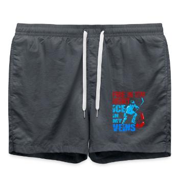 Eishockey - Badeshorts - Anthrazit - Vorne - AI Model Male 185 light (185cm)