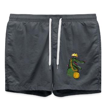 Crocodile avec chaine et couronne - Short de bain - charbon - Devant - AI Model Male 185 light (185cm)