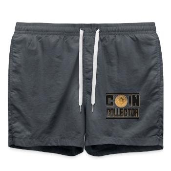 Bitcoin - Coin Collector Bitcoin Coin - Short de bain - charbon - Devant - AI Model Male 185 light (185cm)