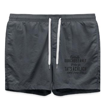 Lustiger dummer witziger spruch Geschenk Shirt - Badeshorts - Anthrazit - Vorne - AI Model Male 185 light (185cm)