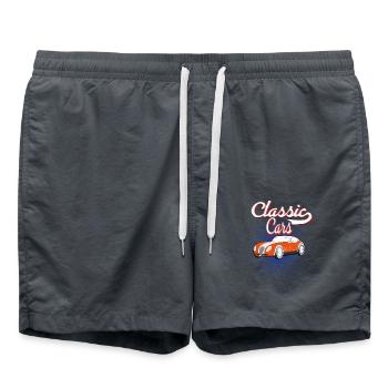 Automobil Auto Oldtimer Klassik - Badeshorts - Anthrazit - Vorne - AI Model Male 185 light (185cm)