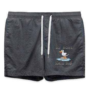 Sei Möwe Scheiss Drauf - Badeshorts - Anthrazit - Vorne - AI Model Male 185 light (185cm)