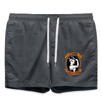 Geburtstag 50 - Badeshorts - Anthrazit - Vorne - AI Model Male 185 light (185cm)