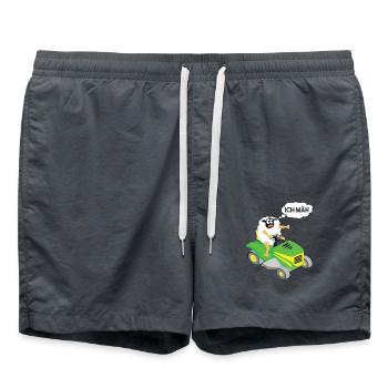 Lustiges Schaf T-Shirt Schaf Rasenmäher MÄH - Badeshorts - Anthrazit - Vorne - AI Model Male 185 light (185cm)
