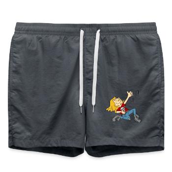 Air Guitar Rock'n'Roll Heavey Metal Gift - Swim Trunks - anthracite - Front - AI Model Male 185 light (185cm)