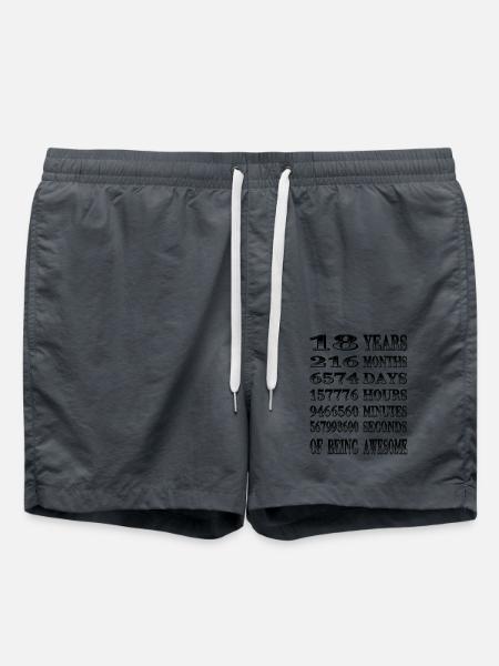 18. fødselsdag. Tillykke med fødselsdagen - Badeshorts - charcoal