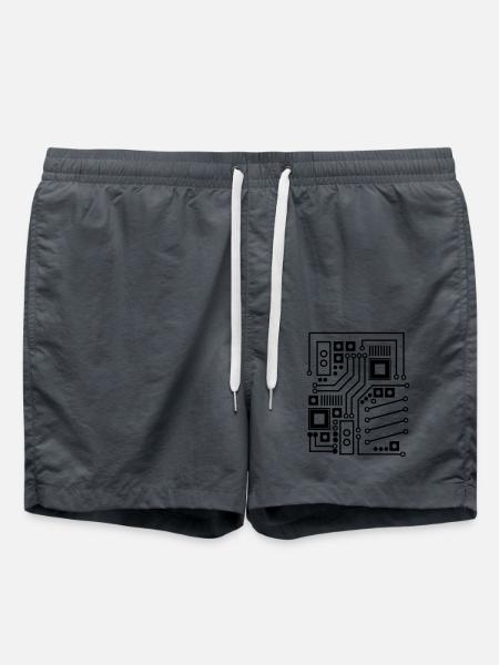 Platine Platinenmuster CPU Computer Shirt Geschenk - Badeshorts - Anthrazit