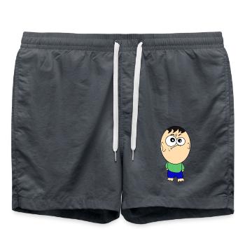 Funny cartoon character - Swim Trunks - anthracite - Front - AI Model Male 185 light (185cm)