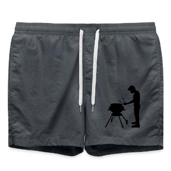 faim bbq grill grill grill manger schuerze gril - Short de bain - charbon - Devant - AI Model Male 185 light (185cm)
