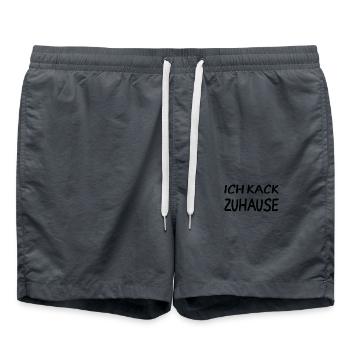 ich kack zuhause - für alle Heimscheisser - Badeshorts - Anthrazit - Vorne - AI Model Male 185 light (185cm)