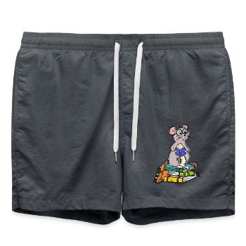 Book Nerd - Leseratte - Badeshorts - Anthrazit - Vorne - AI Model Male 185 light (185cm)