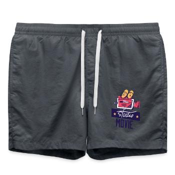 Hollywood Studio Movie avec une vieille caméra rétro - Short de bain - charbon - Devant - AI Model Male 185 light (185cm)