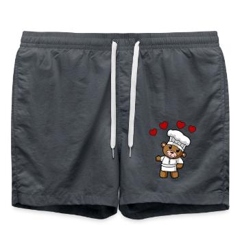 Teddy Chef Chef Chefs Cuisinier Hôte - Short de bain - charbon - Devant - AI Model Male 185 light (185cm)