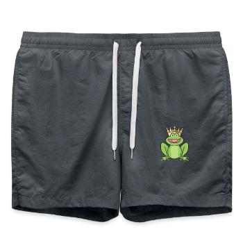 Sweet Frog Prince - Prince Frog cartoon - Swim Trunks - anthracite - Front - AI Model Male 185 light (185cm)