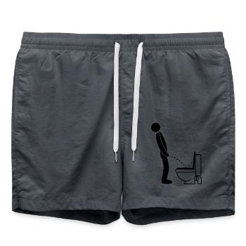 cool WC logo im stehen pinkeln pissen klo toilette - Badeshorts - Anthrazit - Vorne - AI Model Male 185 light (185cm)