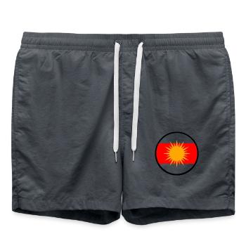 Ezidxan - drapeau Ezidi, Irak, Syrie, Iran Yeziden - Short de bain - charbon - Devant - AI Model Male 185 light (185cm)