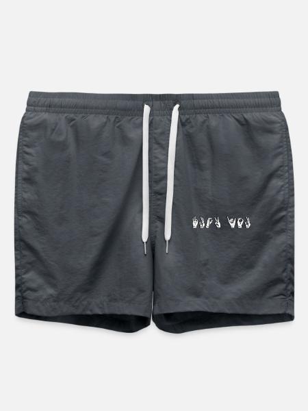 Sign Language Hand Sign Alphabet Fuck You - Swim Trunks - anthracite