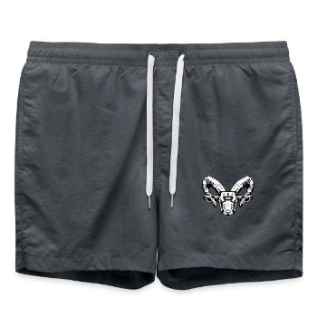 Satan Satanic Chèvre Chèvre Diable Enfer Mort - Short de bain - charbon - Devant - AI Model Male 185 light (185cm)
