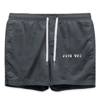 Langue des signes Love Love You - Short de bain - charbon - Devant - AI Model Male 185 light (185cm)