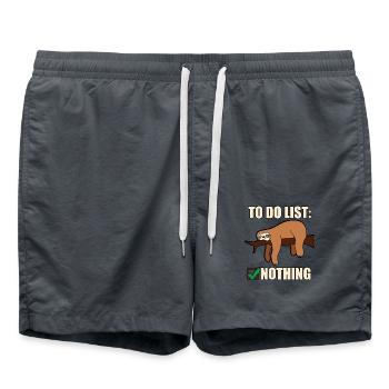 Sloth To Do List Nothing English - Swim Trunks - anthracite - Front - AI Model Male 185 light (185cm)