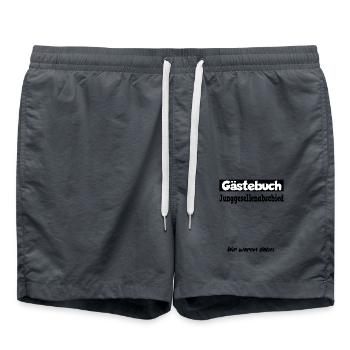 Junggesellenabschied JGA Gästebuch Junggesellinnen - Badeshorts - Anthrazit - Vorne - AI Model Male 185 light (185cm)