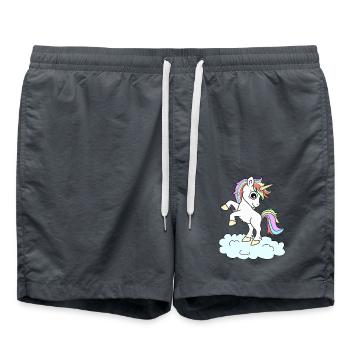 Einhorn Einhörner - Badeshorts - Anthrazit - Vorne - AI Model Male 185 light (185cm)