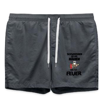 Schweissen ist wie nähen nur mit Feuer - Badeshorts - Anthrazit - Vorne - AI Model Male 185 light (185cm)