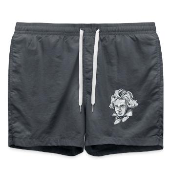 Beethoven face bust with Beethoven composer - Swim Trunks - anthracite - Front - AI Model Male 185 light (185cm)