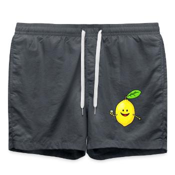 Funny Sour Lemon Healthy Vitamins Winter Time - Swim Trunks - anthracite - Front - AI Model Male 185 light (185cm)