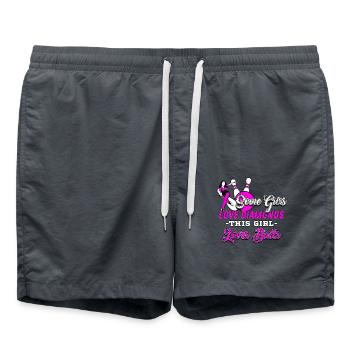 Bowling, bowling girl - Swim Trunks - anthracite - Front - AI Model Male 185 light (185cm)