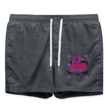 13 Official Teenagers – 13 Years Birthday Girl - Swim Trunks - anthracite - Front - AI Model Male 185 light (185cm)