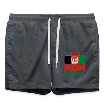 Afghan Mom Afghanistan Flagge Muttertags-T-Shirt - Badeshorts - Anthrazit - Vorne - AI Model Male 185 light (185cm)