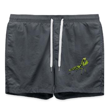 Insect insect praying mantis nature lover - Swim Trunks - anthracite - Front - AI Model Male 185 light (185cm)