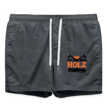 Ich und mein Holz - Badeshorts - Anthrazit - Vorne - AI Model Male 185 light (185cm)