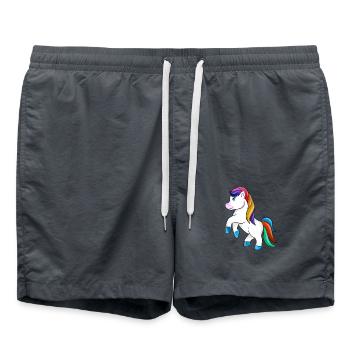 Einhorn Pony Pferd - Badeshorts - Anthrazit - Vorne - AI Model Male 185 light (185cm)