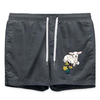 Baby Lamb Sheep Easter Children Happy Easter - Swim Trunks - anthracite - Front - AI Model Male 185 light (185cm)