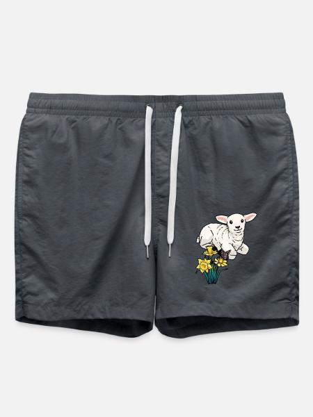 Baby Lamm Schaf Ostern Kinder Frohe Ostern - Badeshorts - Anthrazit