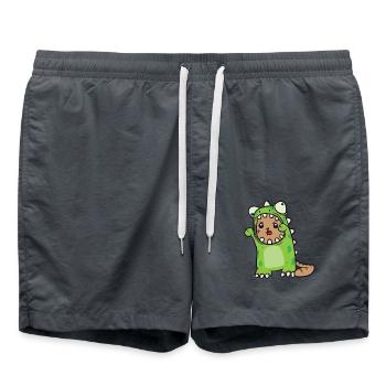 Katze Dino Trex Tyrannosaurus Kostüm Dinosaurier - Badeshorts - Anthrazit - Vorne - AI Model Male 185 light (185cm)