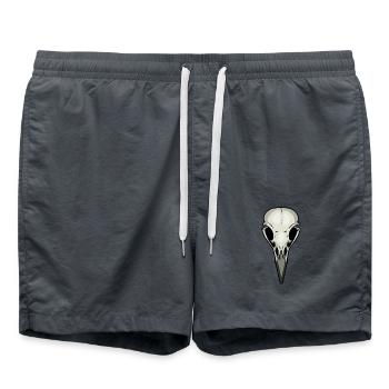 Raven Crow Bird Skull Skull Death Voodoo - Swim Trunks - anthracite - Front - AI Model Male 185 light (185cm)