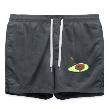 Canoe Avocado Rowing Boat Fun Funny Fantasy - Swim Trunks - anthracite - Front - AI Model Male 185 light (185cm)