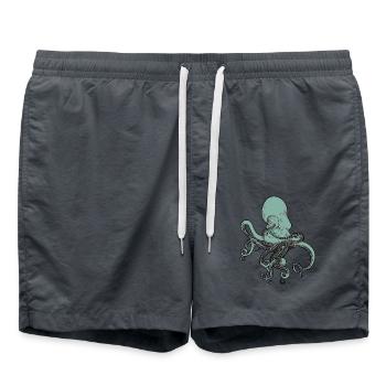 Poulpe Poulpe Poulpe Fruits de mer Calamaris - Short de bain - charbon - Devant - AI Model Male 185 light (185cm)