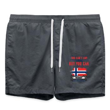 Norway, travel destination, Trollstigen - Swim Trunks - anthracite - Front - AI Model Male 185 light (185cm)