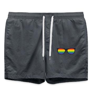 Regenbogen Sonnenbrille - Badeshorts - Anthrazit - Vorne - AI Model Male 185 light (185cm)