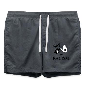 Dites non au racisme T-shirt Dites non au racisme - Short de bain - charbon - Devant - AI Model Male 185 light (185cm)